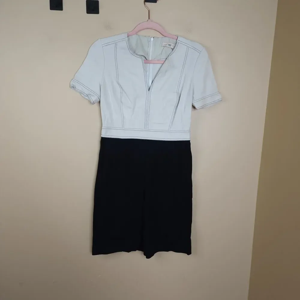 TORY BURCH Ponte Color-Block MIDI Dress Size S